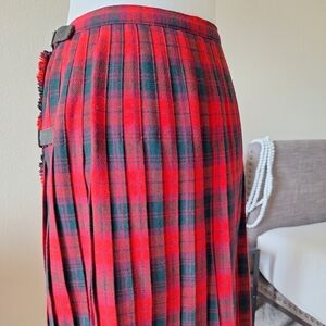 Mosbrook Vintage Pure Wool Tartan  Red and Black Knee Lenght Kilt
